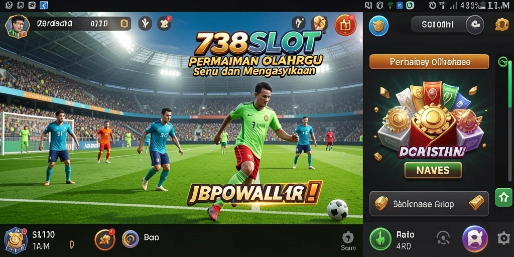 Screenshot gameplay <strong>738SLOT</strong> menampilkan aksi olahraga yang mendebarkan.