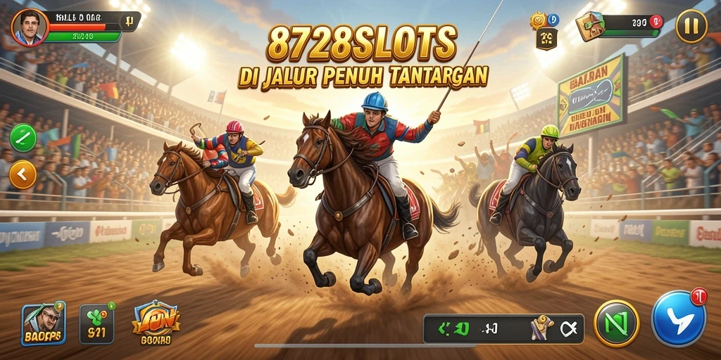 Tampilan menakjubkan gameplay balapan di 8728SLOTS.