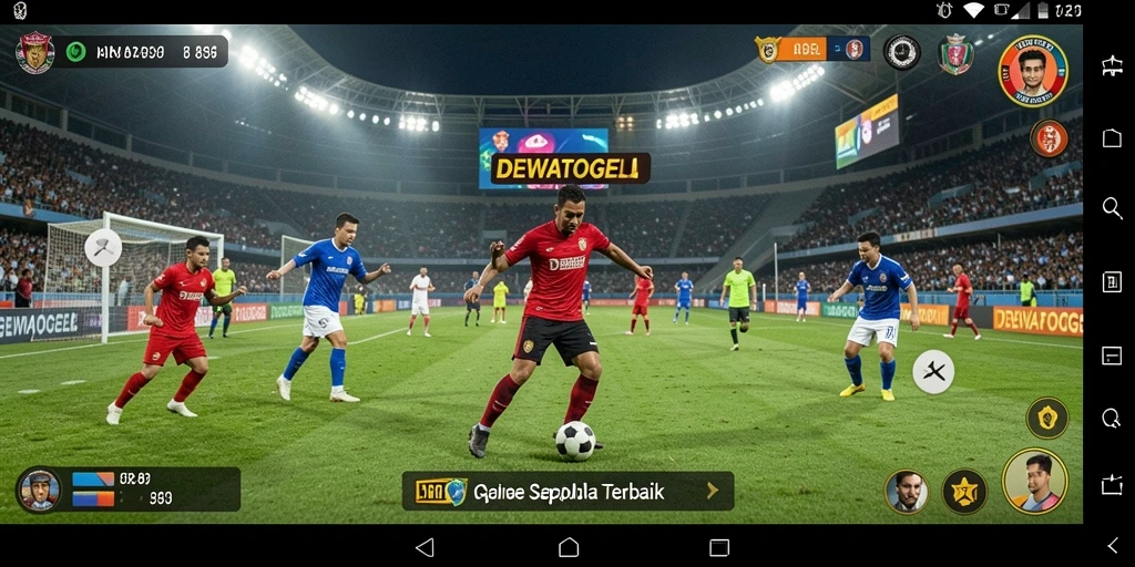 Tangkapan layar gameplay DEWATOGEL yang menampilkan strategi sepak bola.