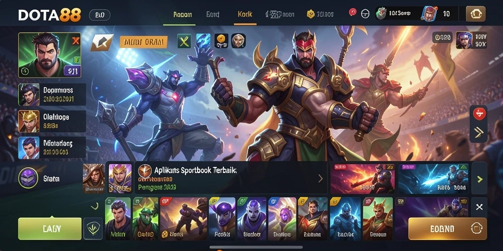 Tampilan menarik dari aplikasi DOTA88 saat melakukan taruhan olahraga.
