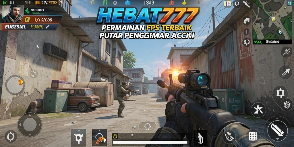 Tampilan gameplay mendebarkan HEBAT777 dengan aksi tembak-menembak.