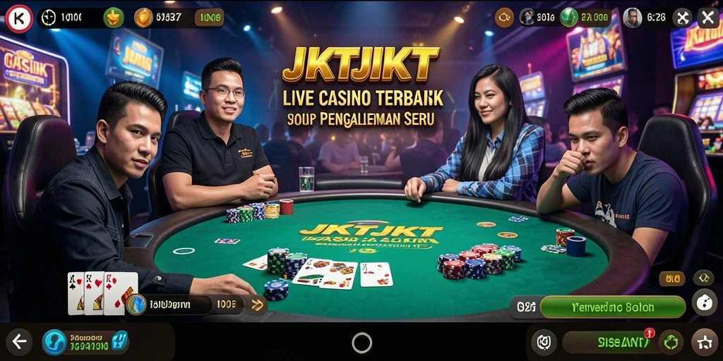 Tampilan screenshot yang menampilkan dealer langsung dan suasana kasino nyata.