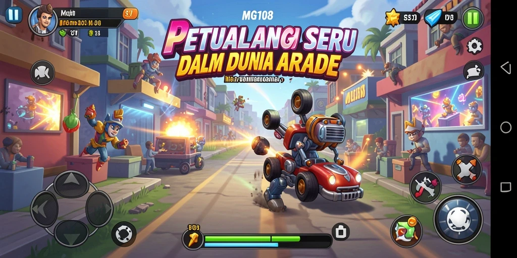 Screenshot gameplay MG108 yang menampilkan aksi seru di dunia Arcade.