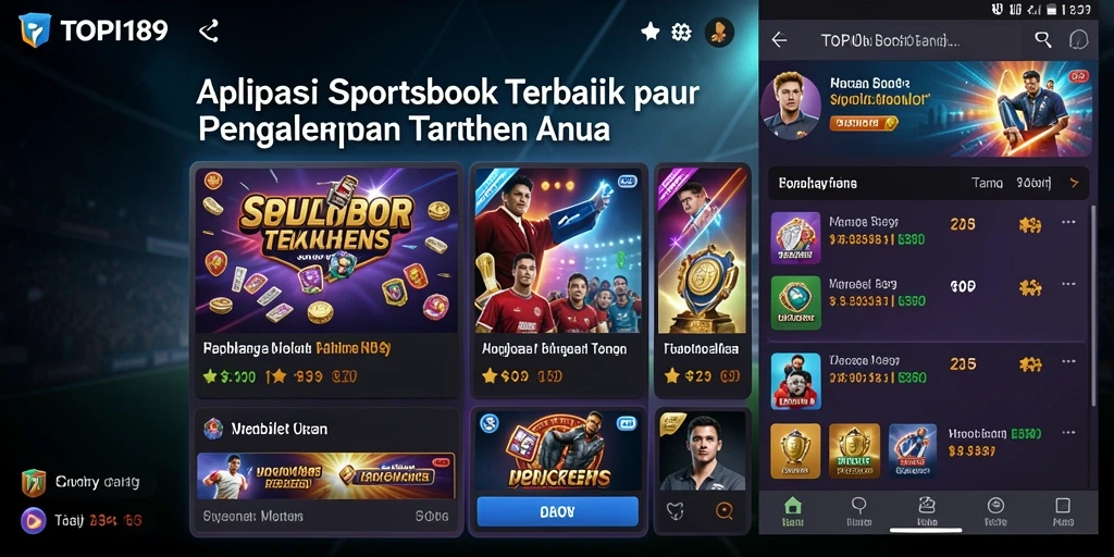 Tampilan antarmuka aplikasi TOPI189 dengan berbagai pilihan taruhan.