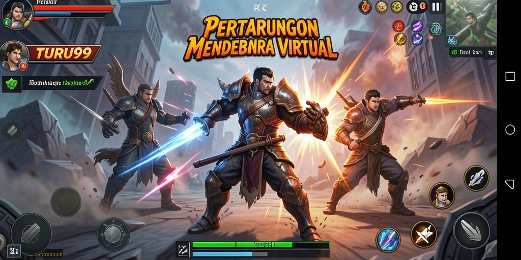Screenshot TURU99 menampilkan aksi pertarungan yang intens dan fitur karakter unik.